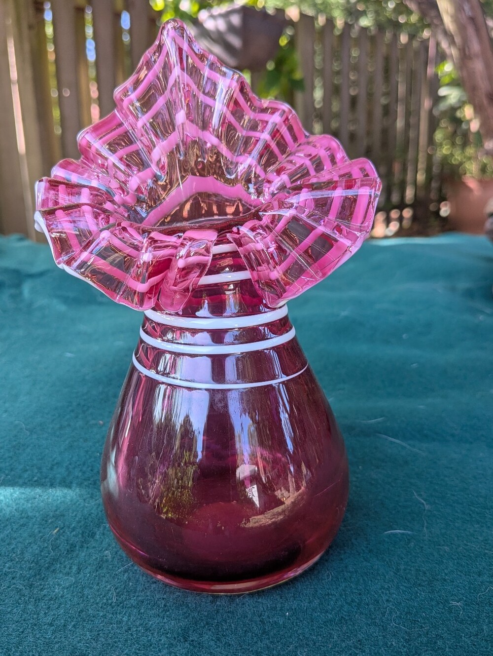 Beautiful Handblown Cranberry Glass Vase